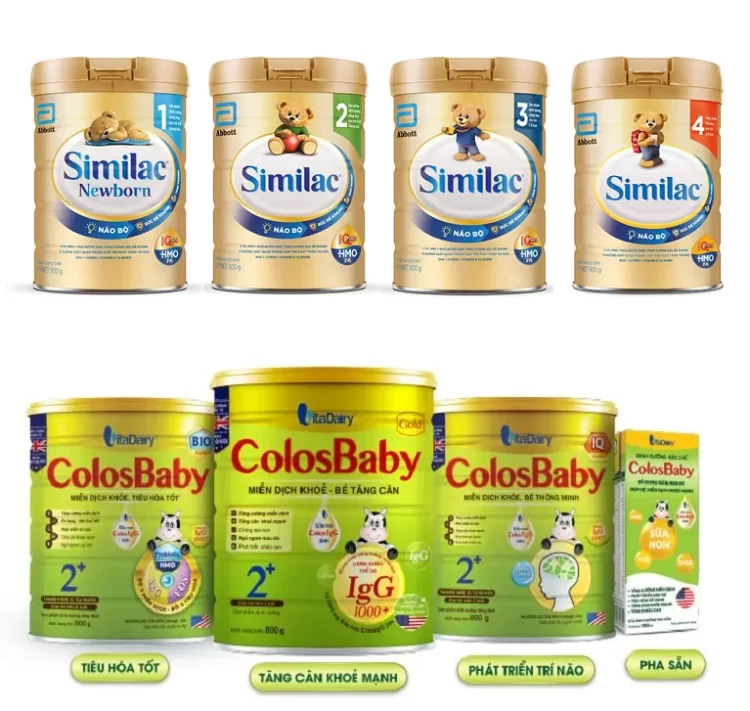 So sánh sữa NAN và Colosbaby cho bé 0–12 tháng theo từng giai đoạn