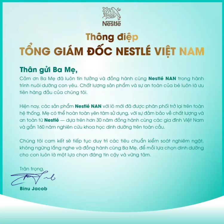Phản hồi minh bạch từ Nestlé: Trường hợp của dòng sữa NAN
